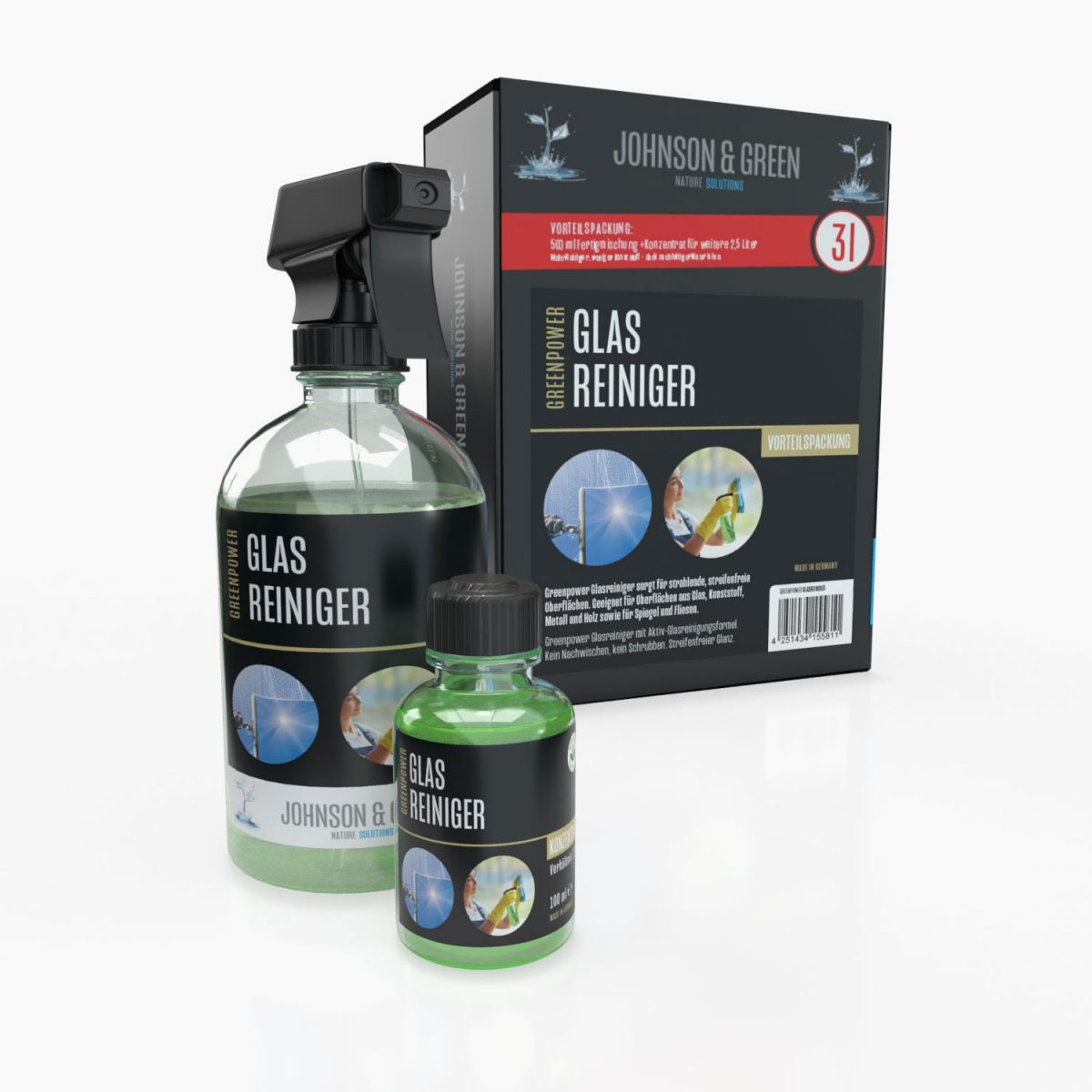 Greenpower-Glasreiniger-01 Greenpower Glasreiniger Vorteilspack für bis zu 3 Liter – Bild 1
